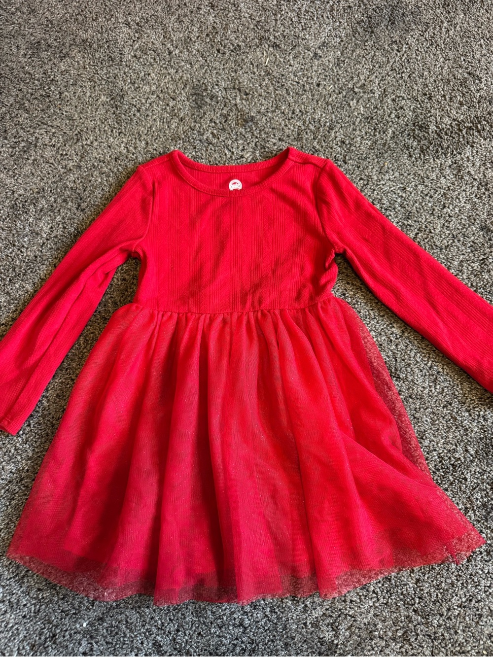 wonder nation Red Long-Sleeve Tulle Skirt Dress